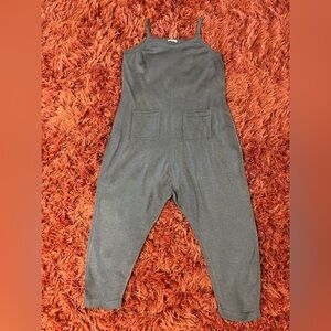 Lemon Cashmere Blend Charcoal Jumpsuit Size Small